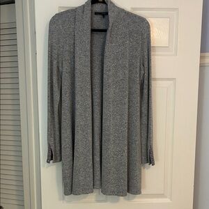 White House Black Market Heather Gray Open-Front Cardigan